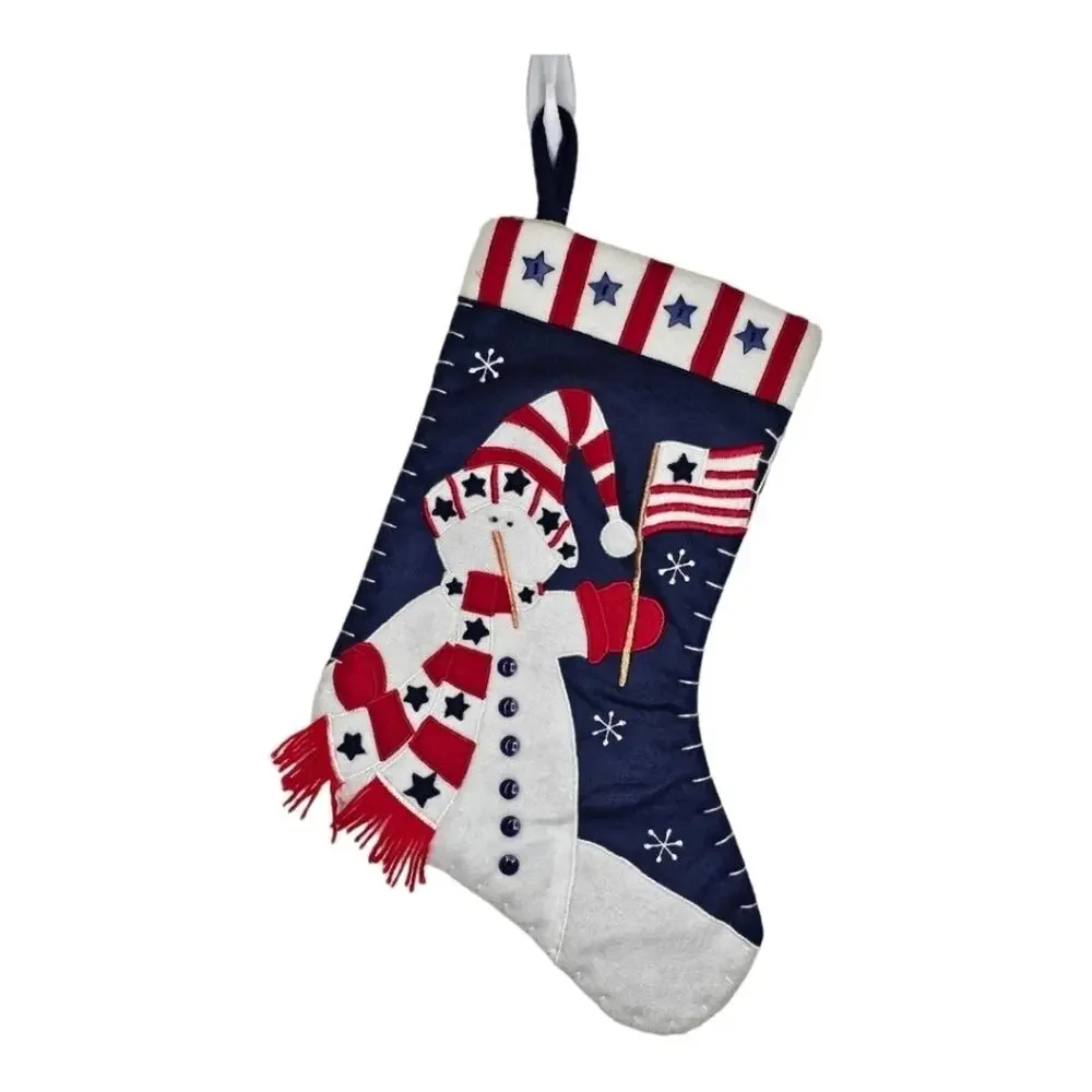 St. Nicholas Square Red, White, and Blue Patriot Stocking NEW
